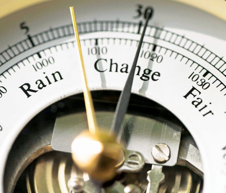 Where should the weather barometer be placed?