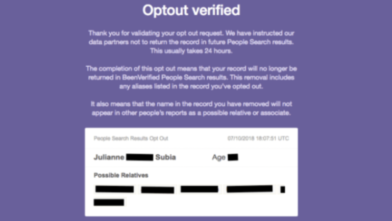 Is the been verified removal process effective or not?